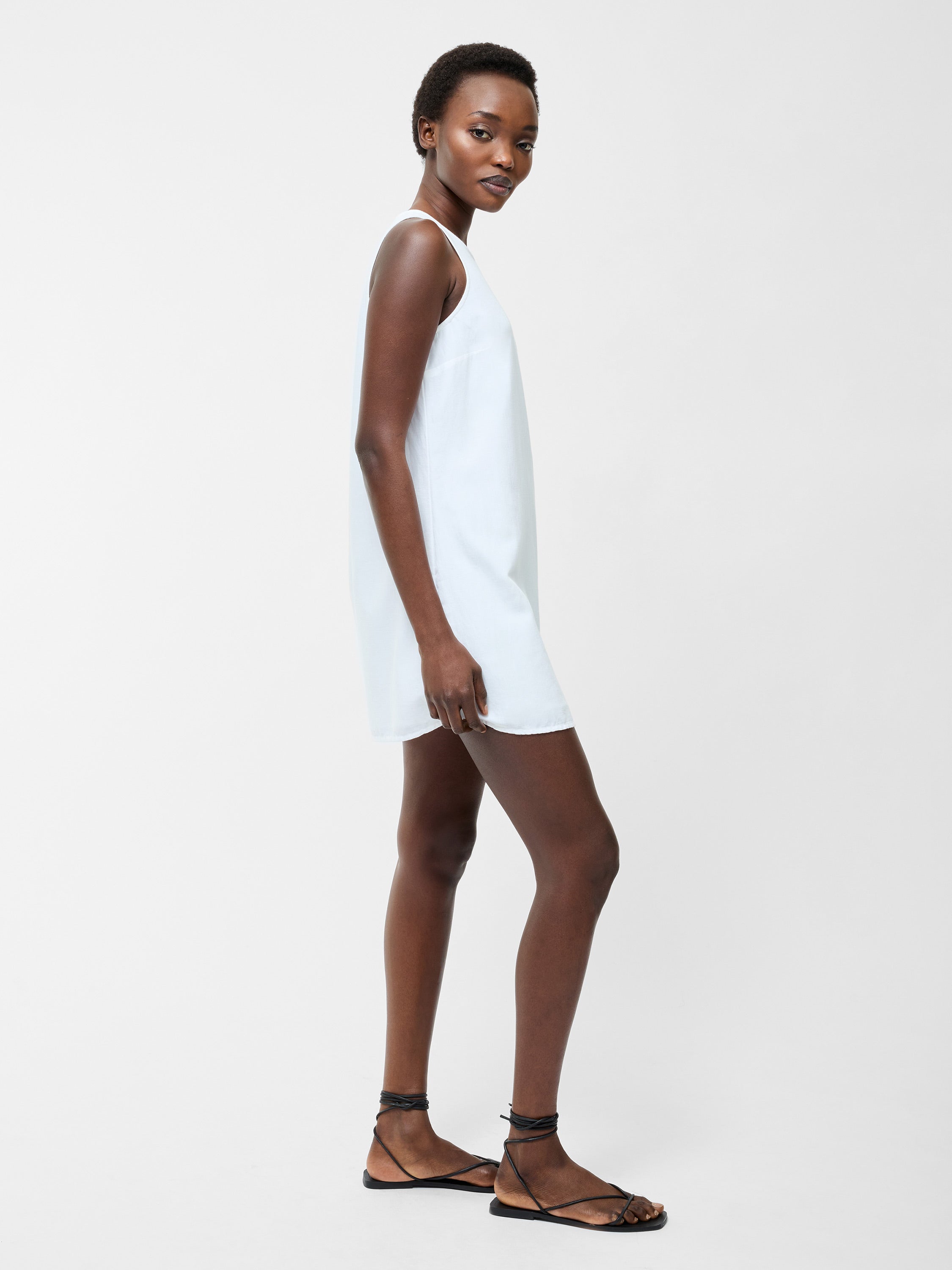 Linen Mix Shift Dress