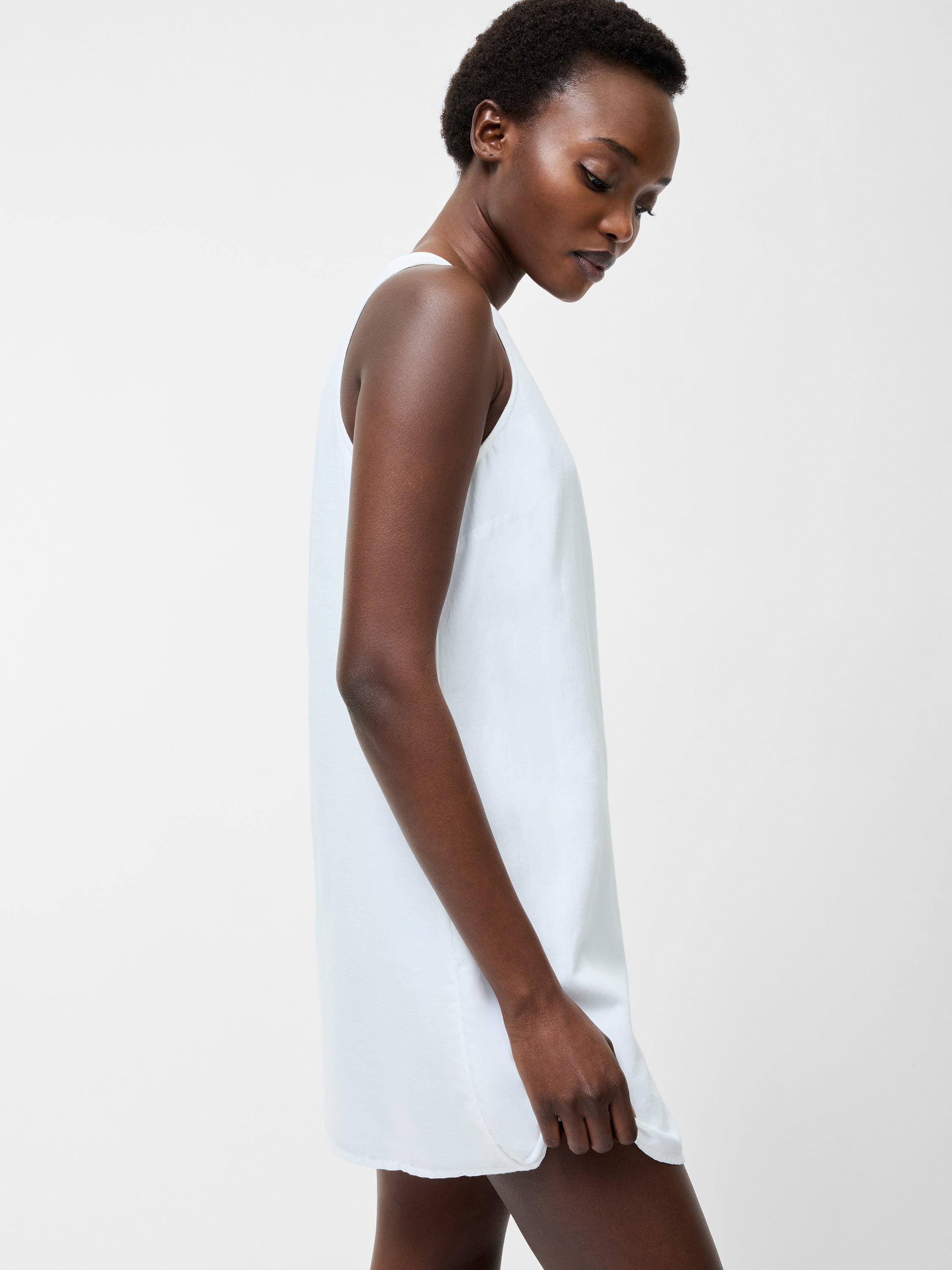 Linen Mix Shift Dress