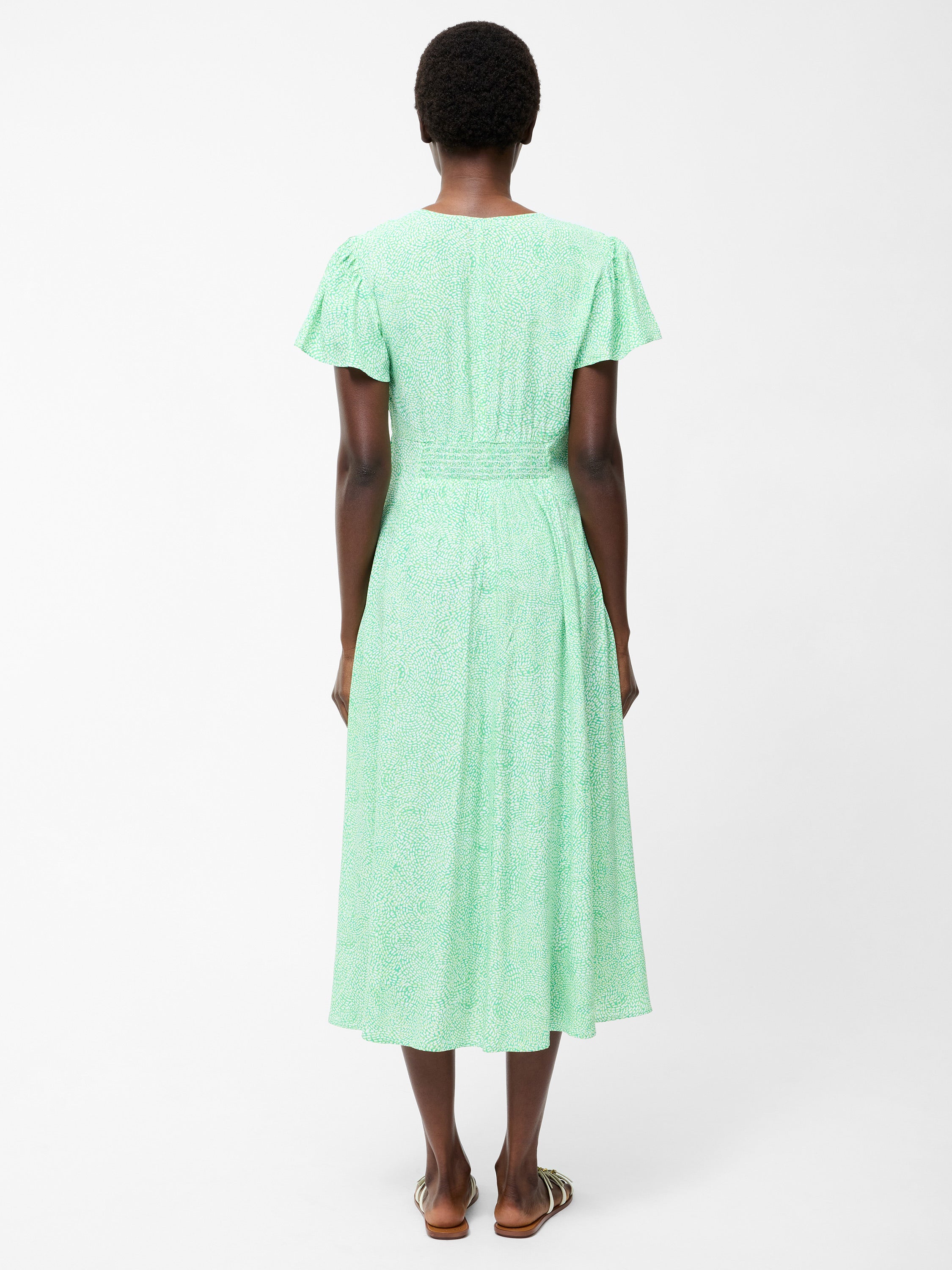 Bernice Eco V Neck Printed Tea Dress