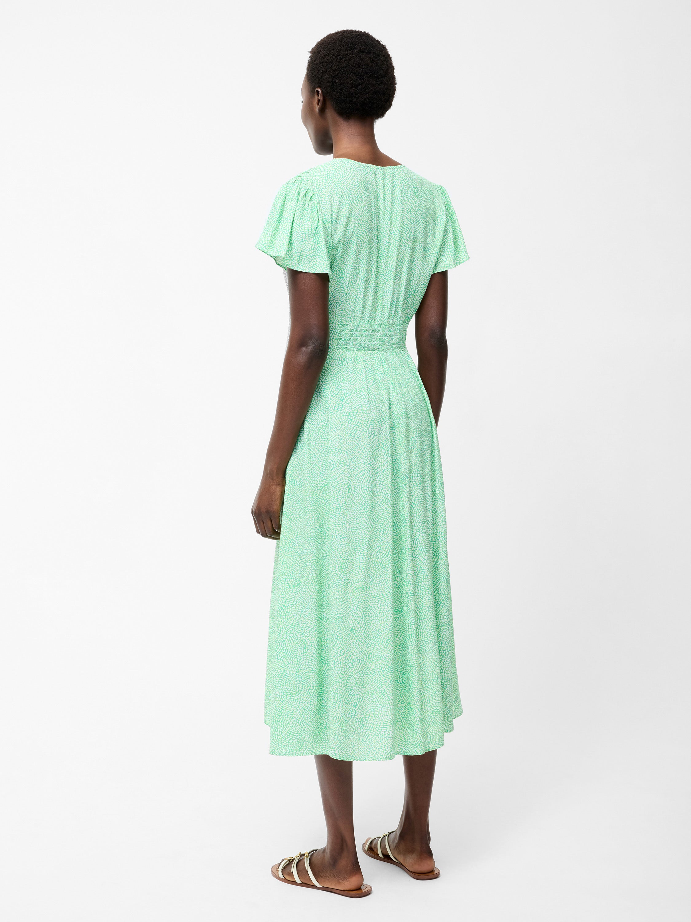 Bernice Eco V Neck Printed Tea Dress