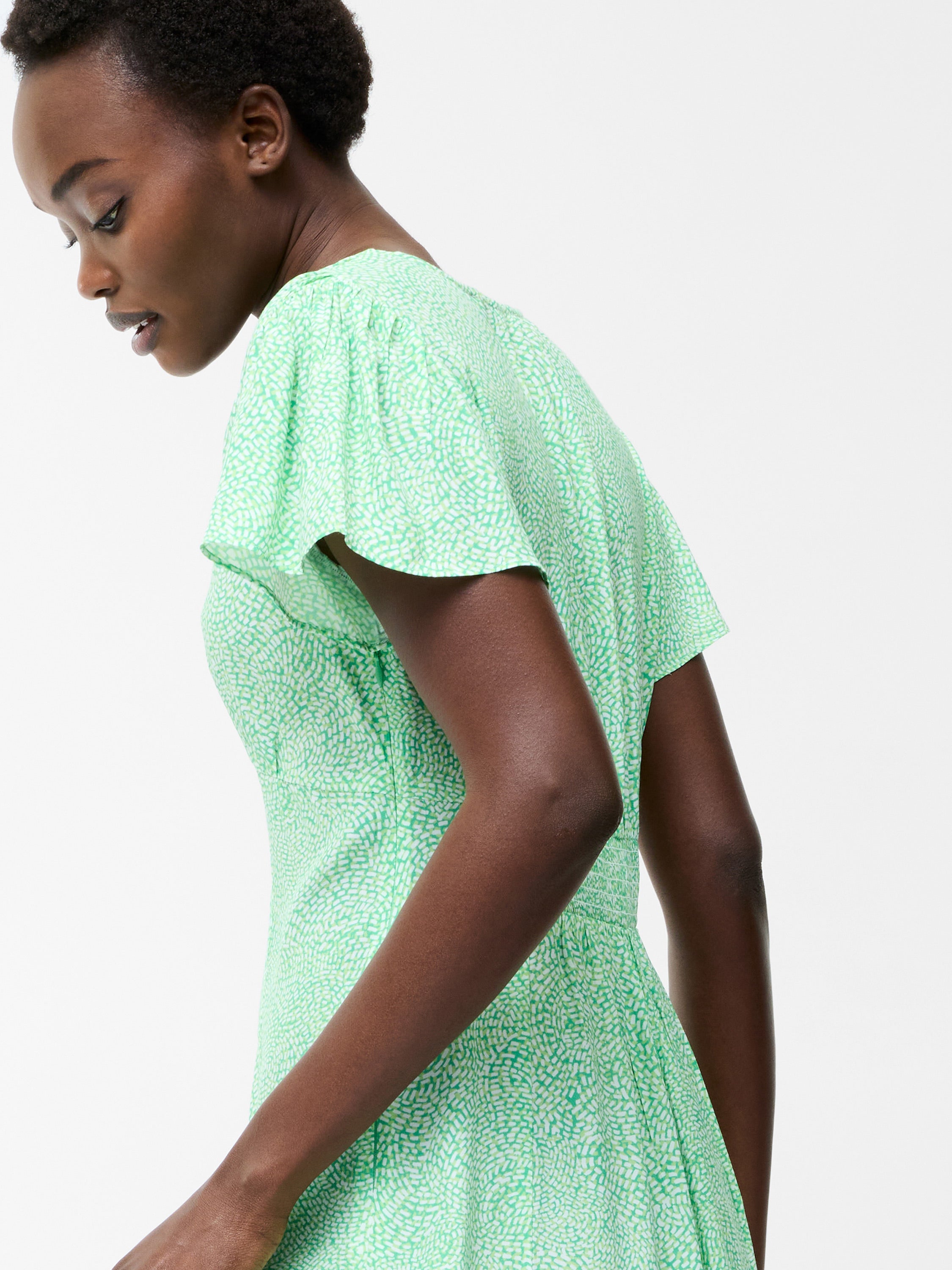 Bernice Eco V Neck Printed Tea Dress