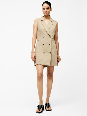 Linen Sleeveless Blazer Dress