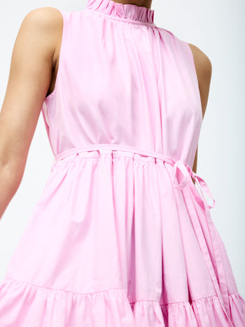 Tiered Poplin Mini Dress