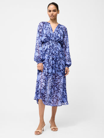 Cynthia Shirred Midi Dress