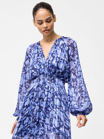 Cynthia Shirred Midi Dress