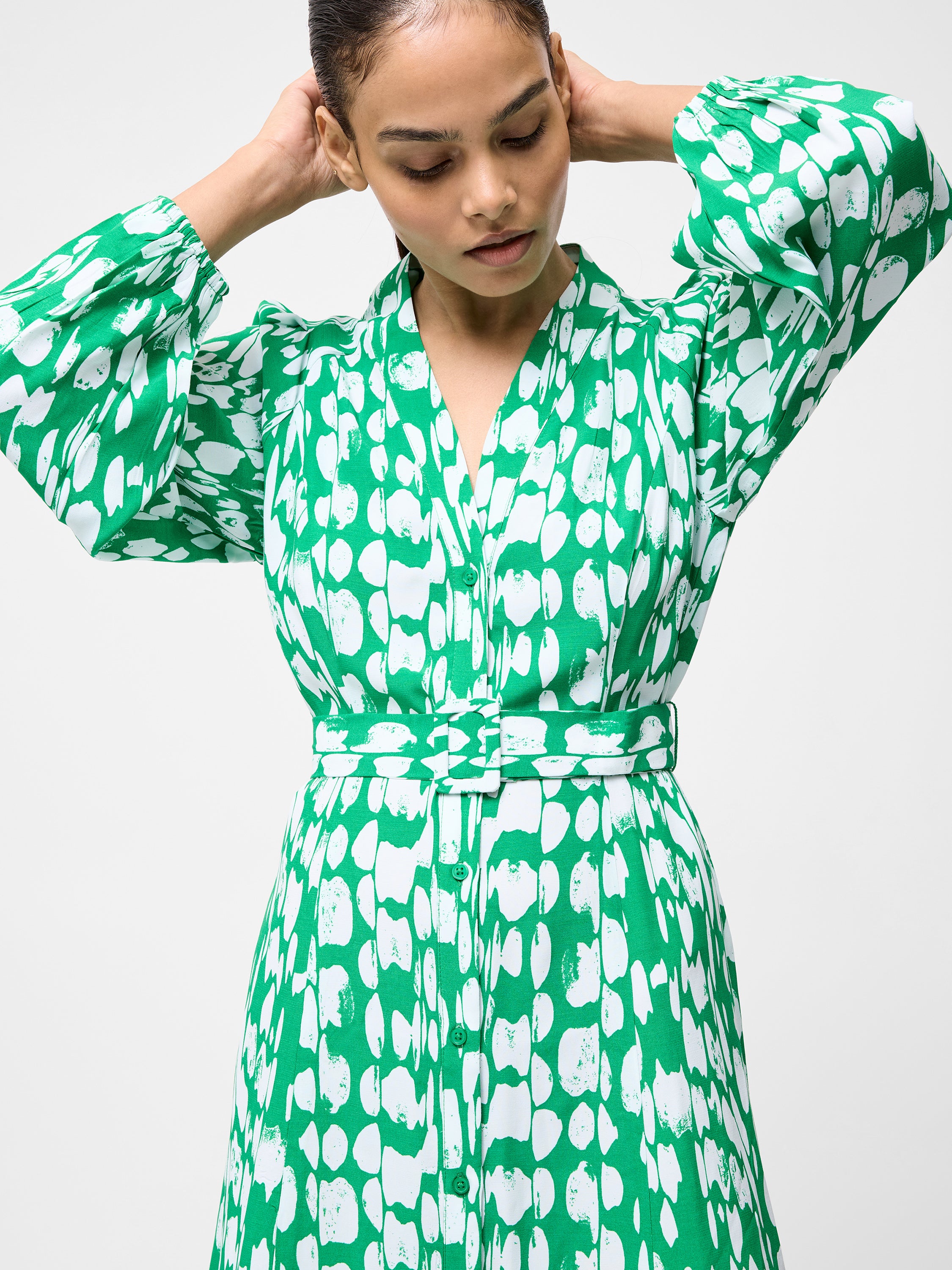 Islanna Long Sleeve Belted Midi Dress