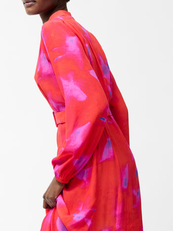 Christy Belted V Neck Midi Dress