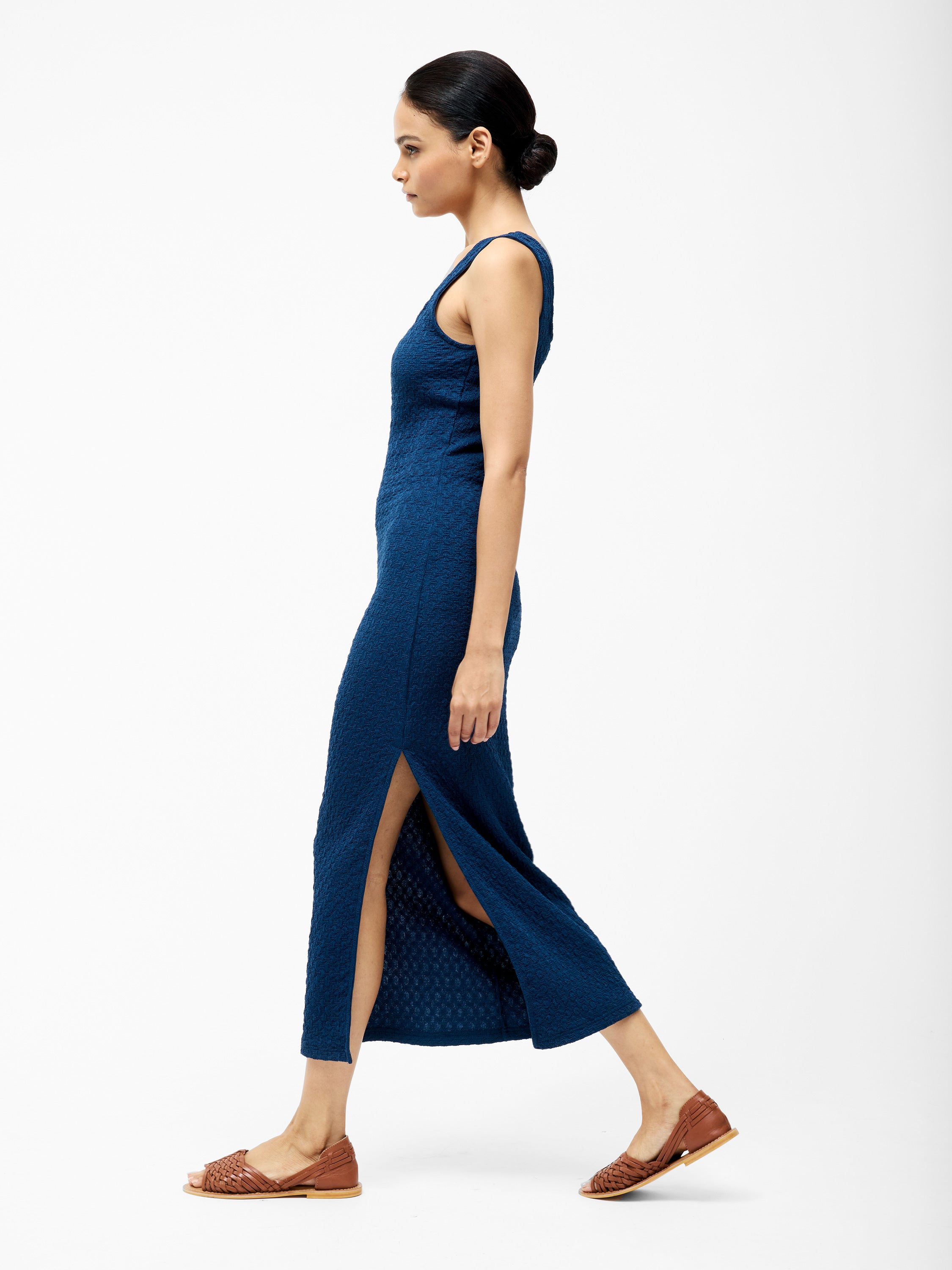 Textured Square Neck Maxi Dress