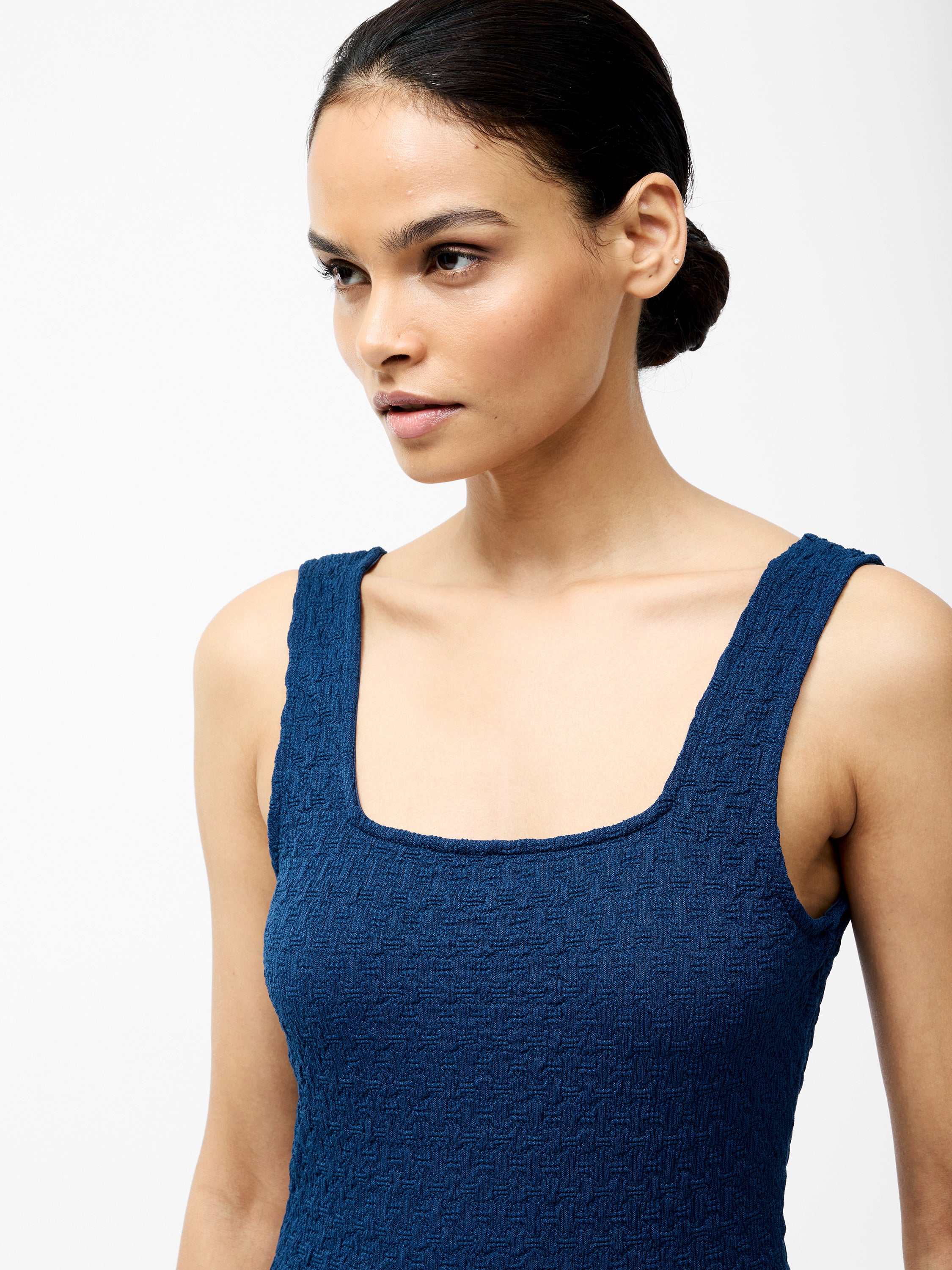 Textured Square Neck Maxi Dress