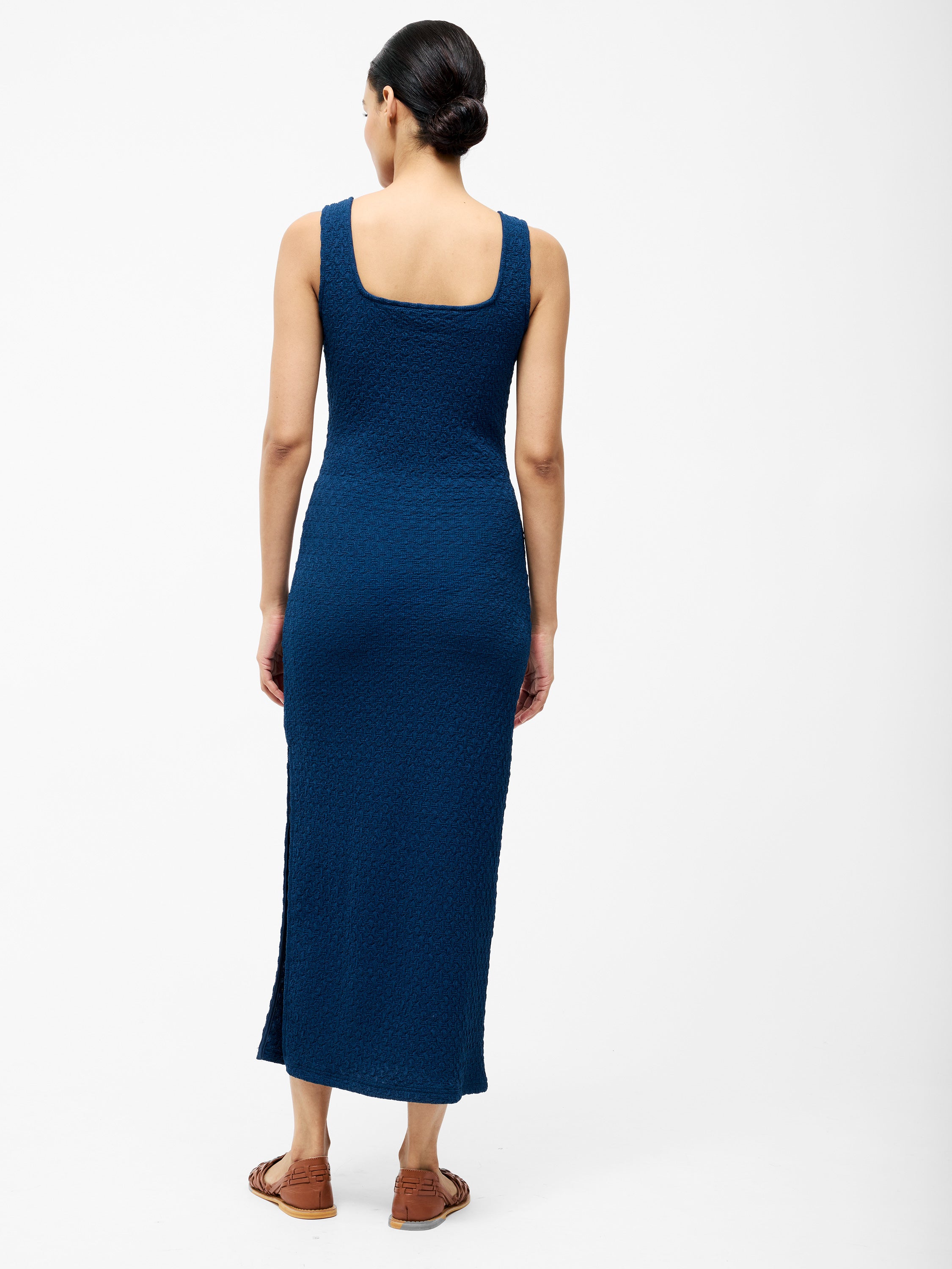 Textured Square Neck Maxi Dress