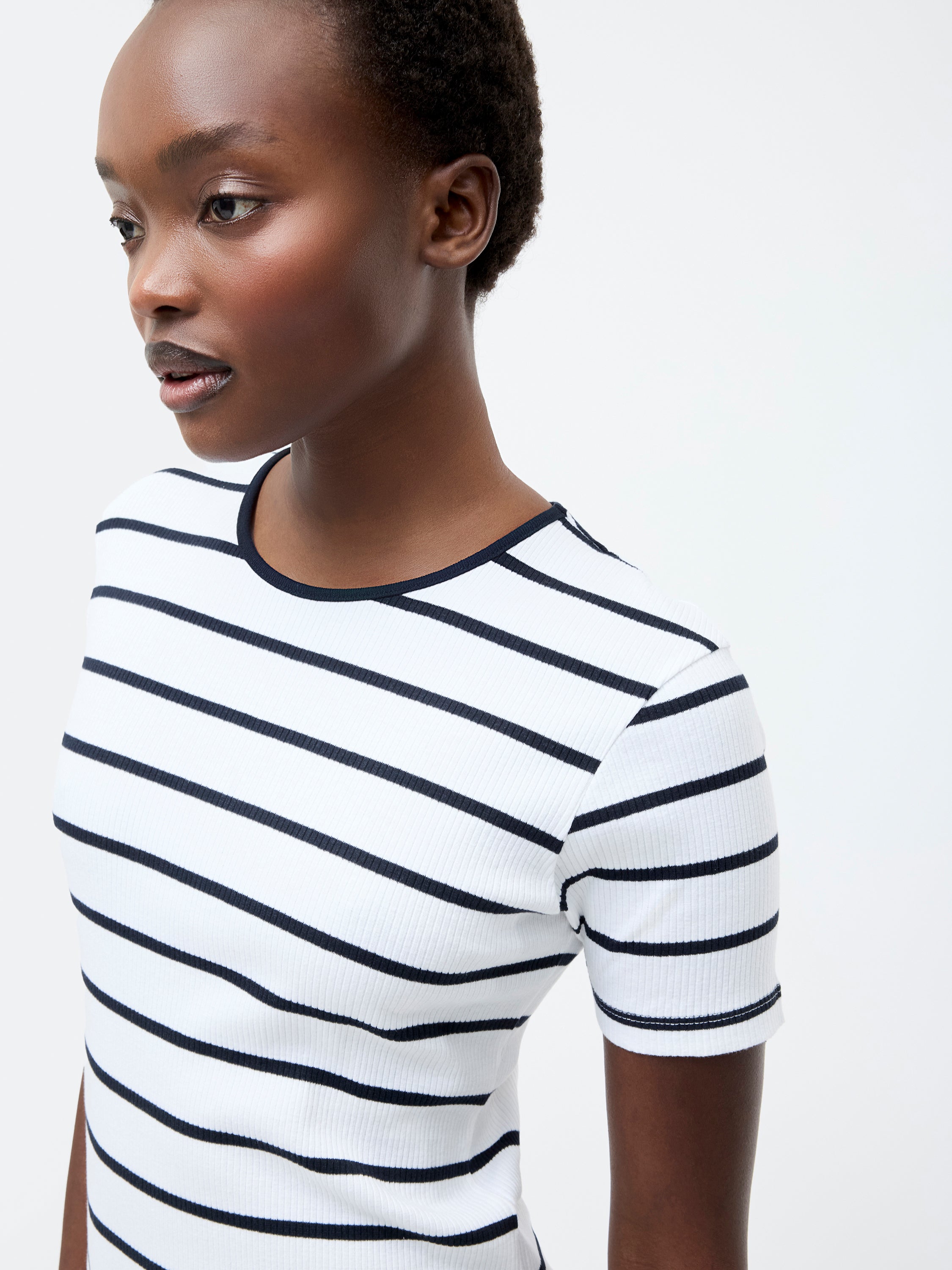 Ribbed Striped Midi Dress