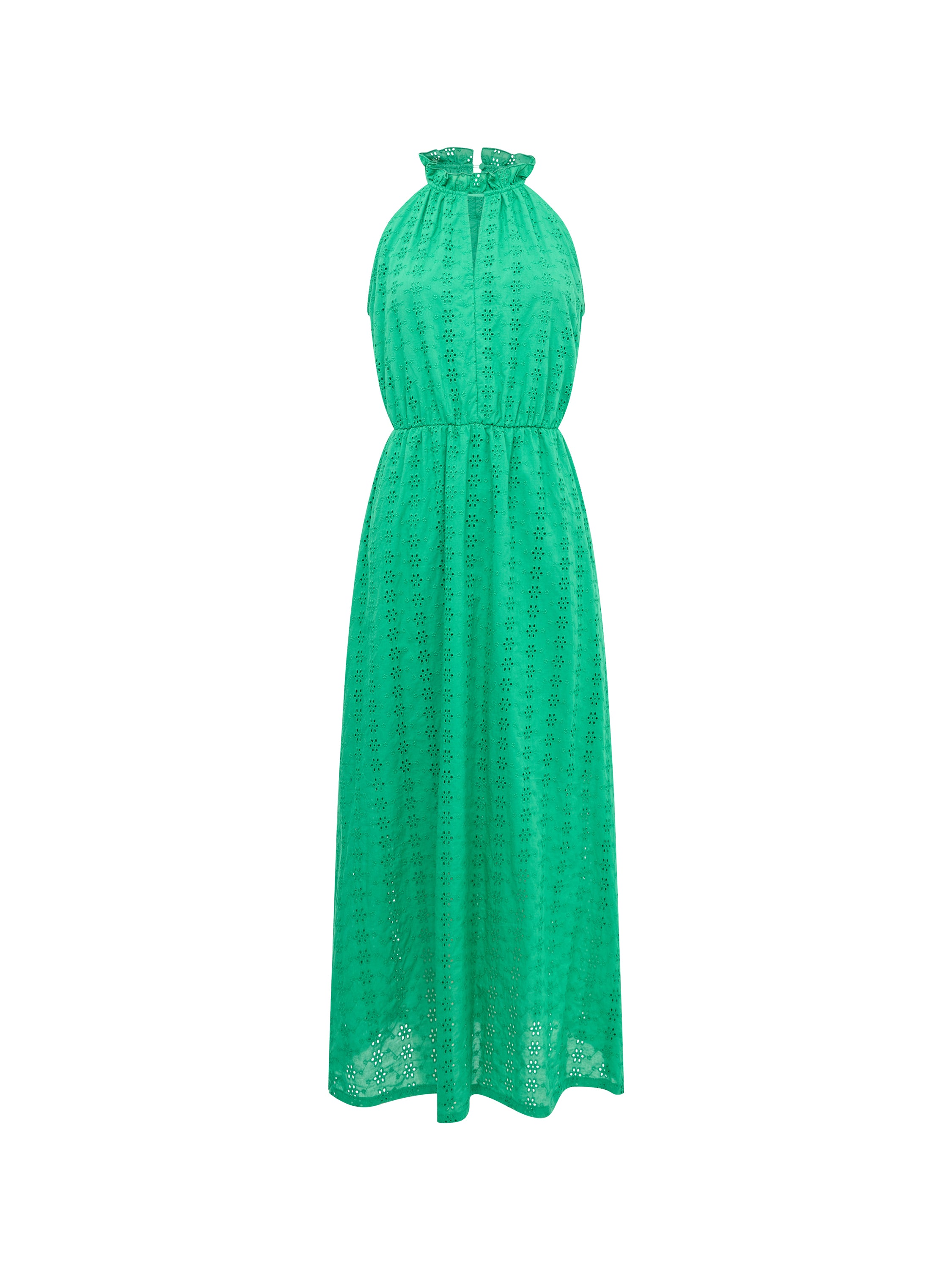 Broderie Halter Midi Dress