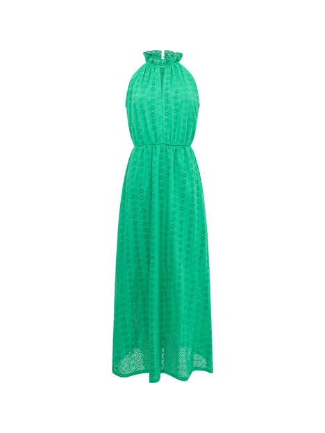Broderie Halterneck Midi Dress