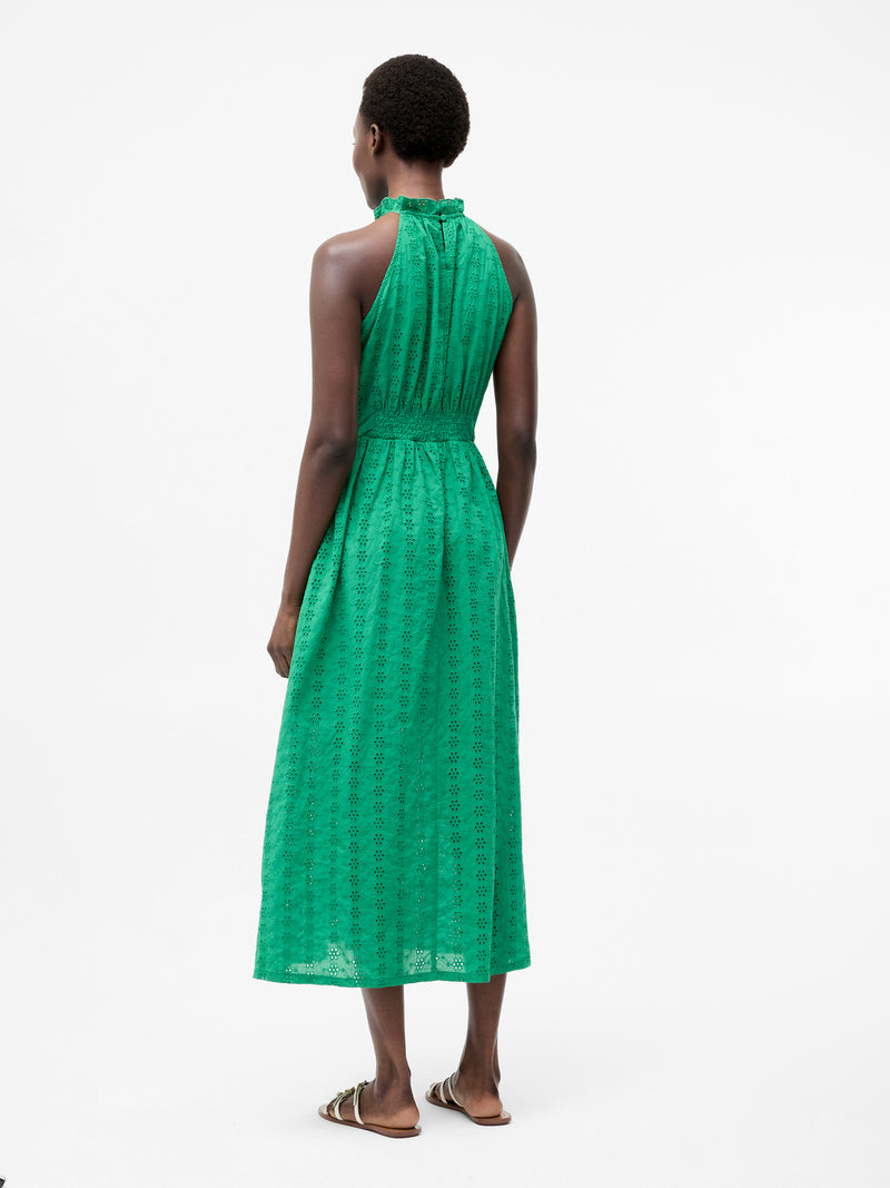 Broderie Halter Midi Dress