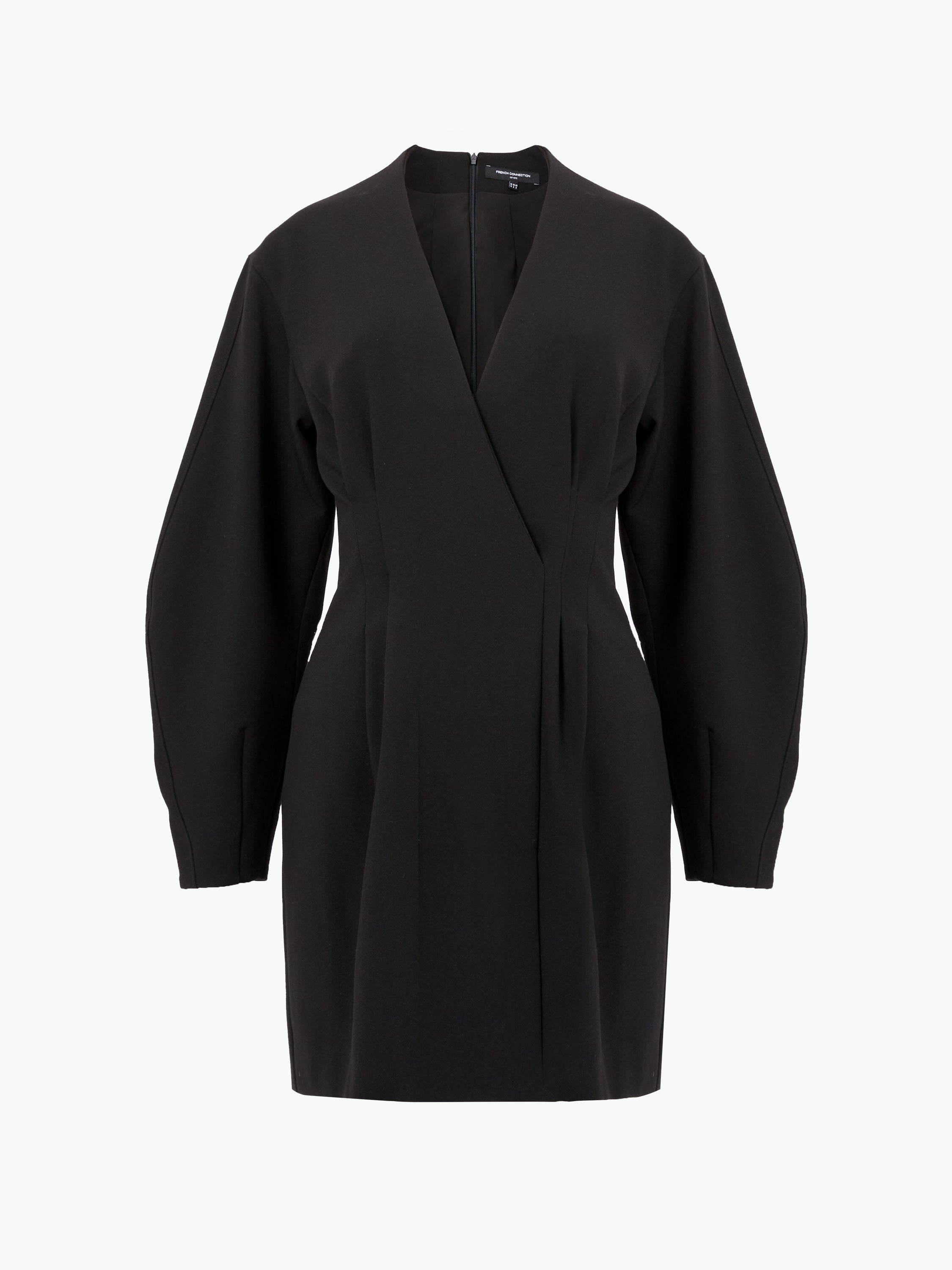 Azra Twill Banana Sleeve Wrap Dress Black