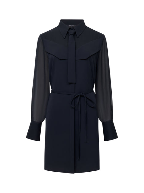 Arezzo Tie-Neck Mini Shirt Dress