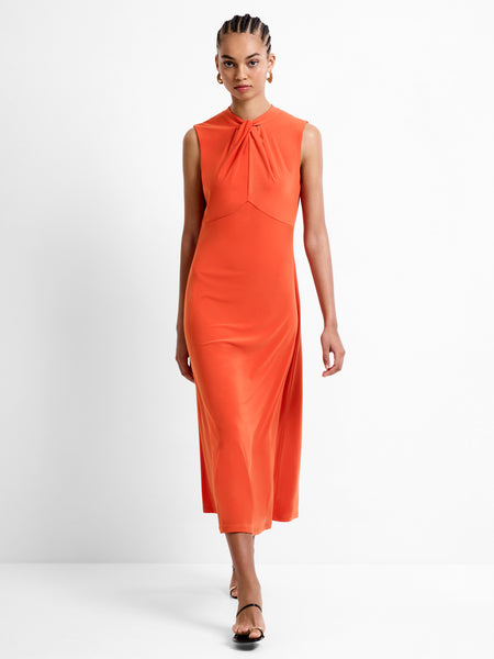 Samira Twist Midaxi Dress Flame Orange