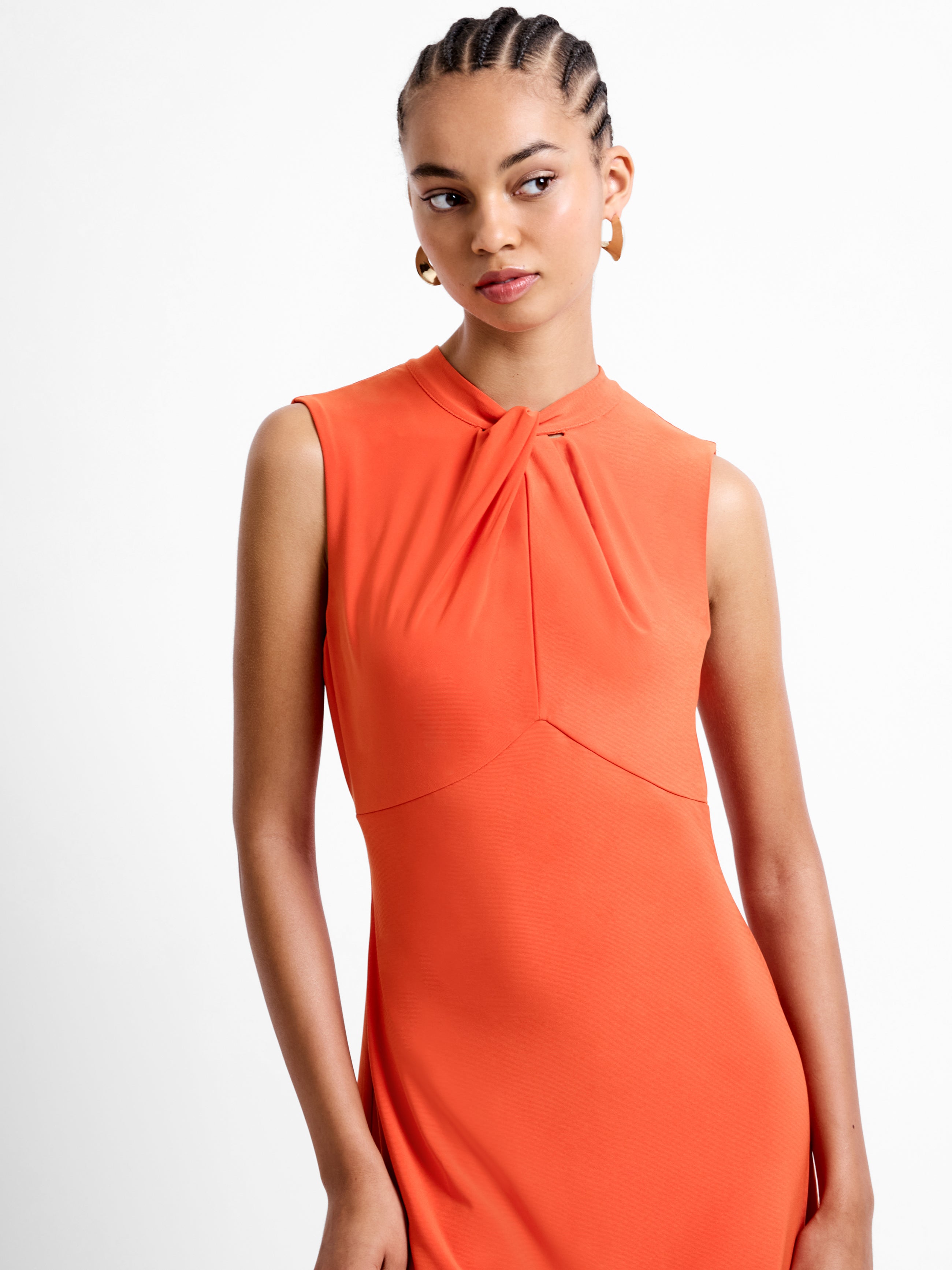 Samira Twist Midaxi Dress Flame Orange | French Connection UK Samira Twist Midaxi Dress Flame Orange | French Connection UK
