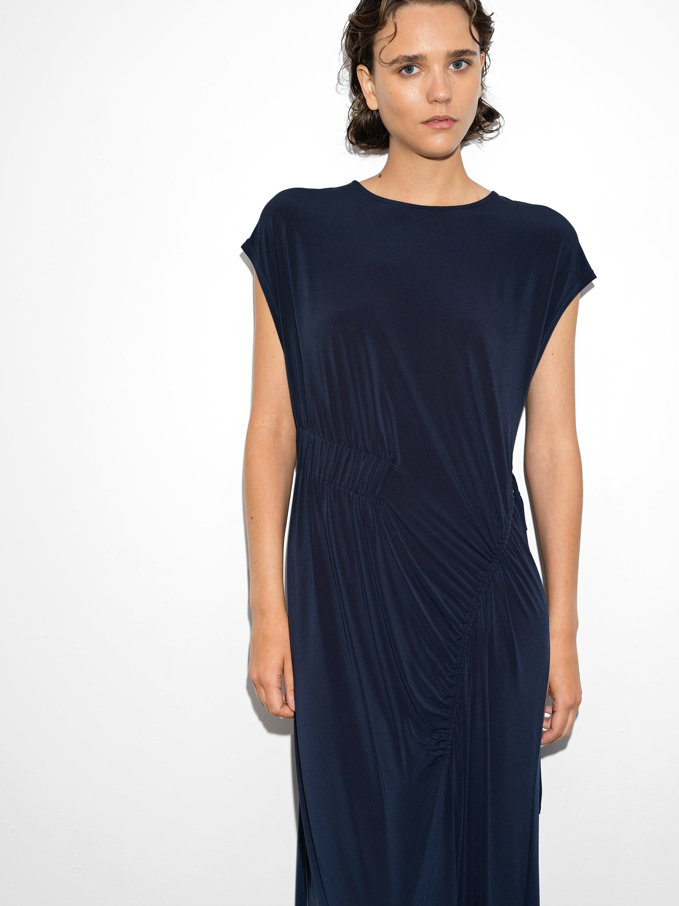 fcuk jersey dress French Connection Amelia Black Tie-Dye + Striped Jersey Dress Size 0
