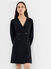 Levent Crepe Double Breasted Mini Dress