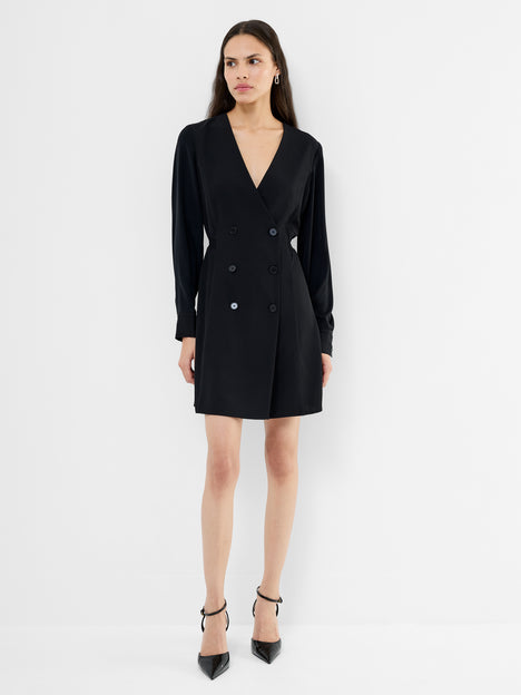 Levent Crepe Double Breasted Mini Dress