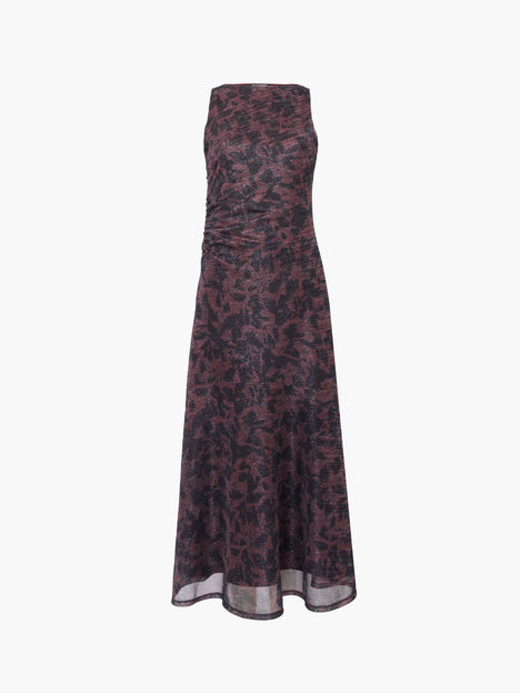 Lorrie Lurex Round Neck Midi Dress