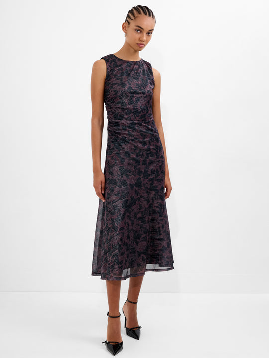 Lorrie Lurex Round Neck Midi Dress