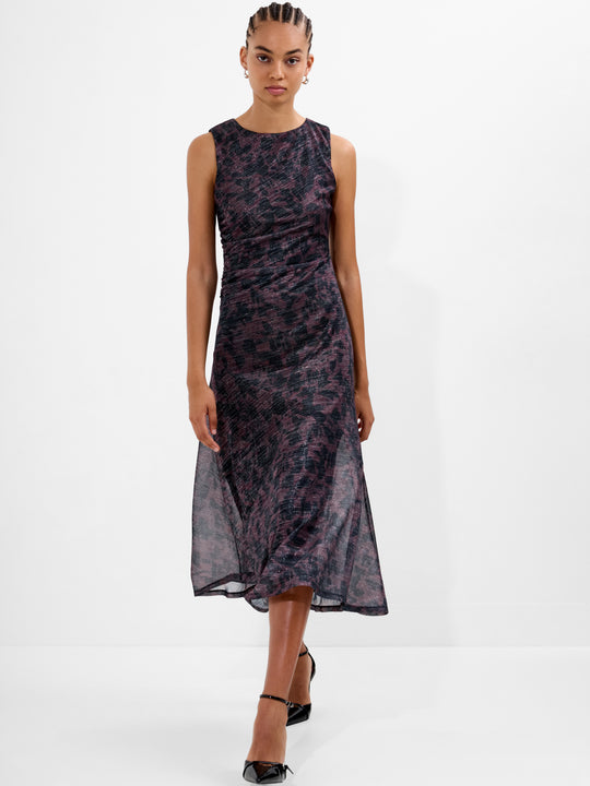 Lorrie Lurex Round Neck Midi Dress