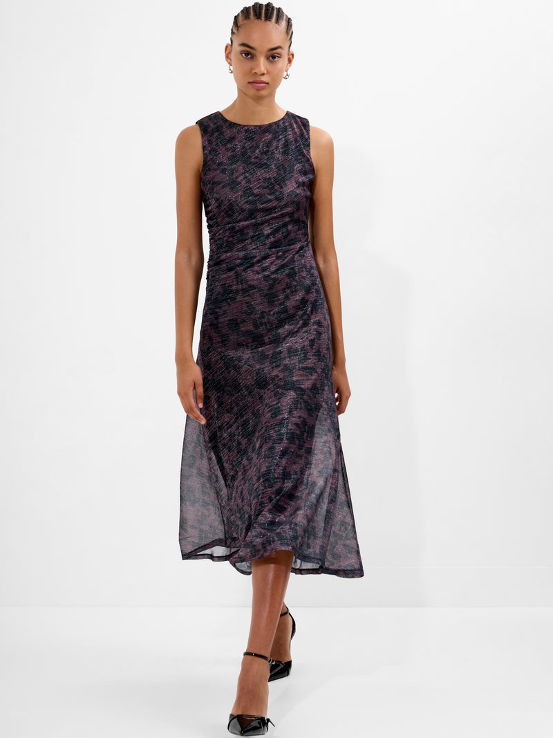 Lorrie Lurex Round Neck Midi Dress