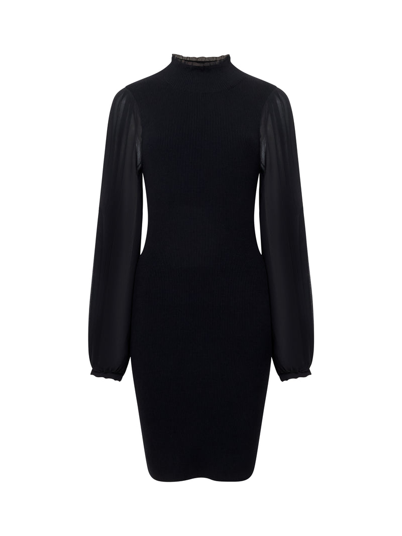 Krista Mix Long Sleeve Knitted Mini Dress