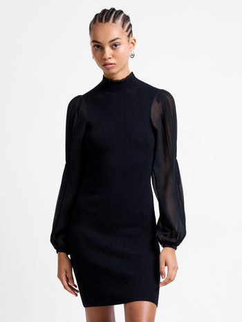 Krista Mix Long Sleeve Knitted Mini Dress