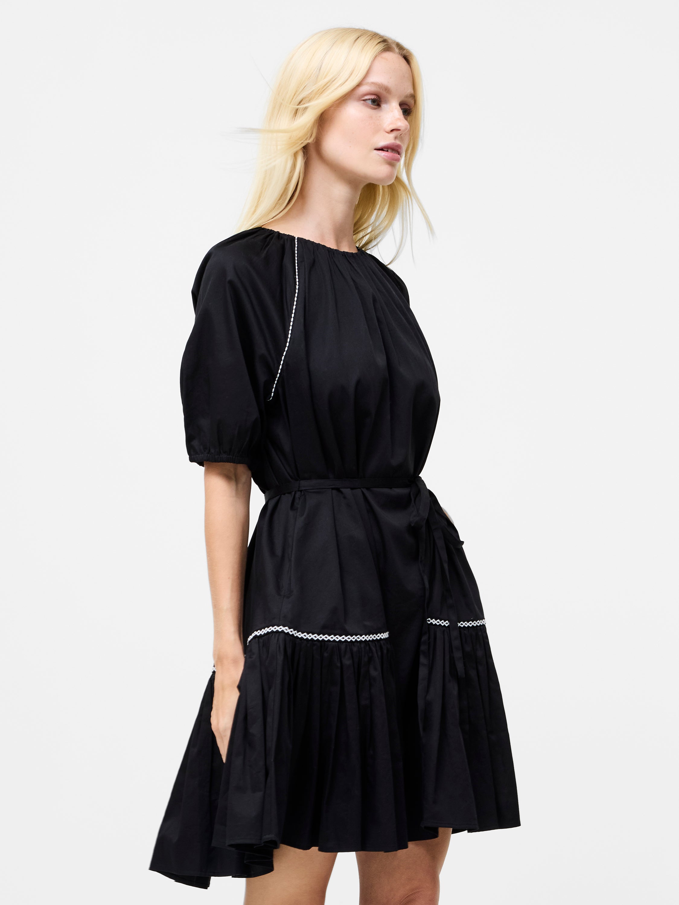 Alexis Cotton Pleated Mini Dress