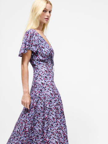 Lizzy Eco Crepe V Neck Midi Dress