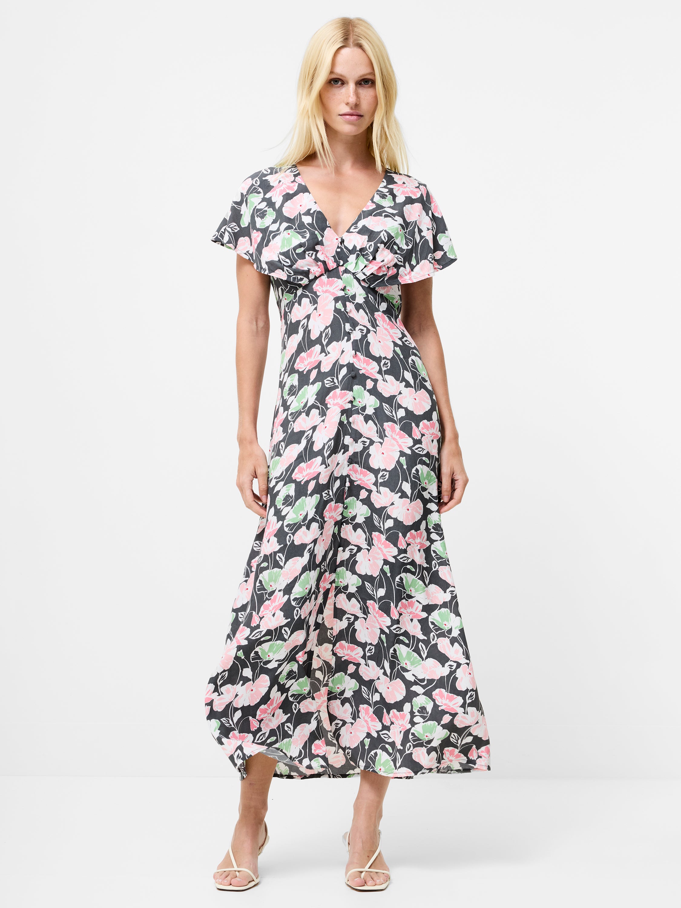 Ellie Eco Cape Sleeve Tea Dress