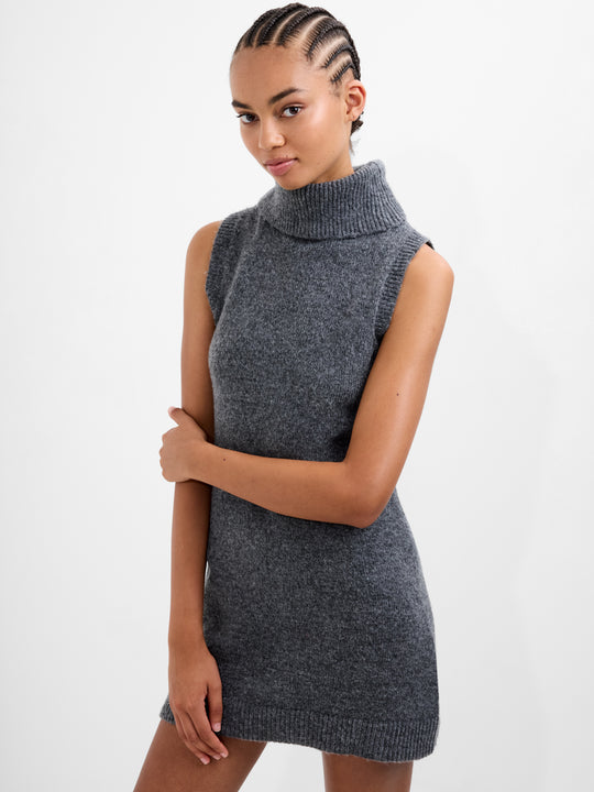 Vhari Recycled Knit Sleeveless Turtleneck Mini Dress