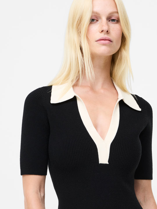 Cosysoft V Neck Collared Midi Dress