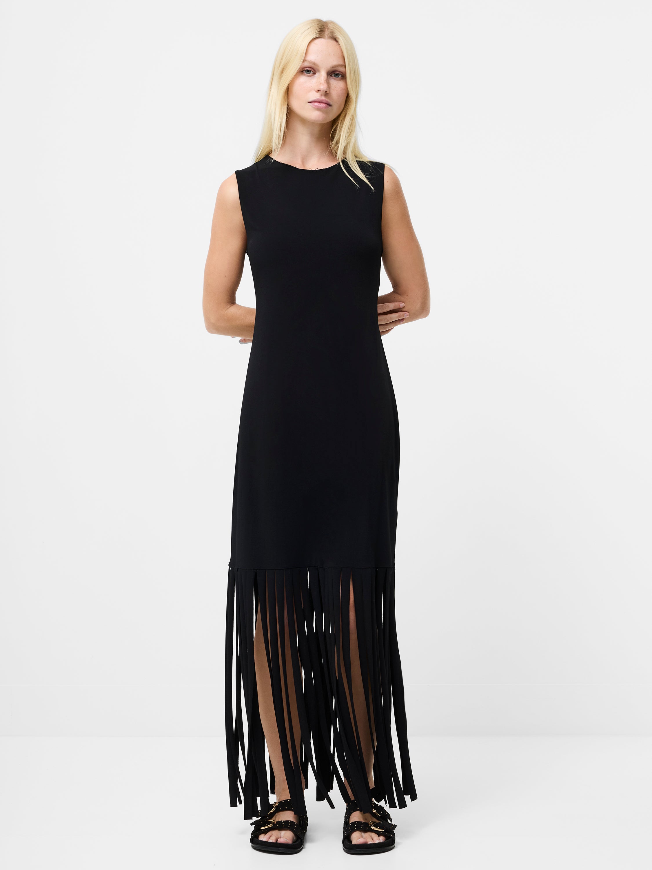 Samira Fringe Jersey Maxi Dress