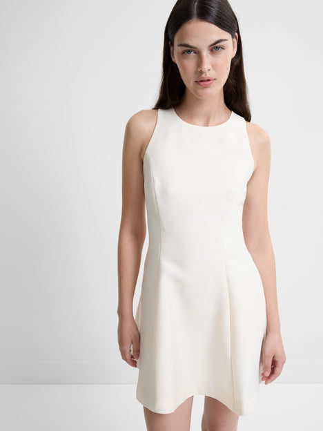 Structured Taffeta Flare Mini Dress