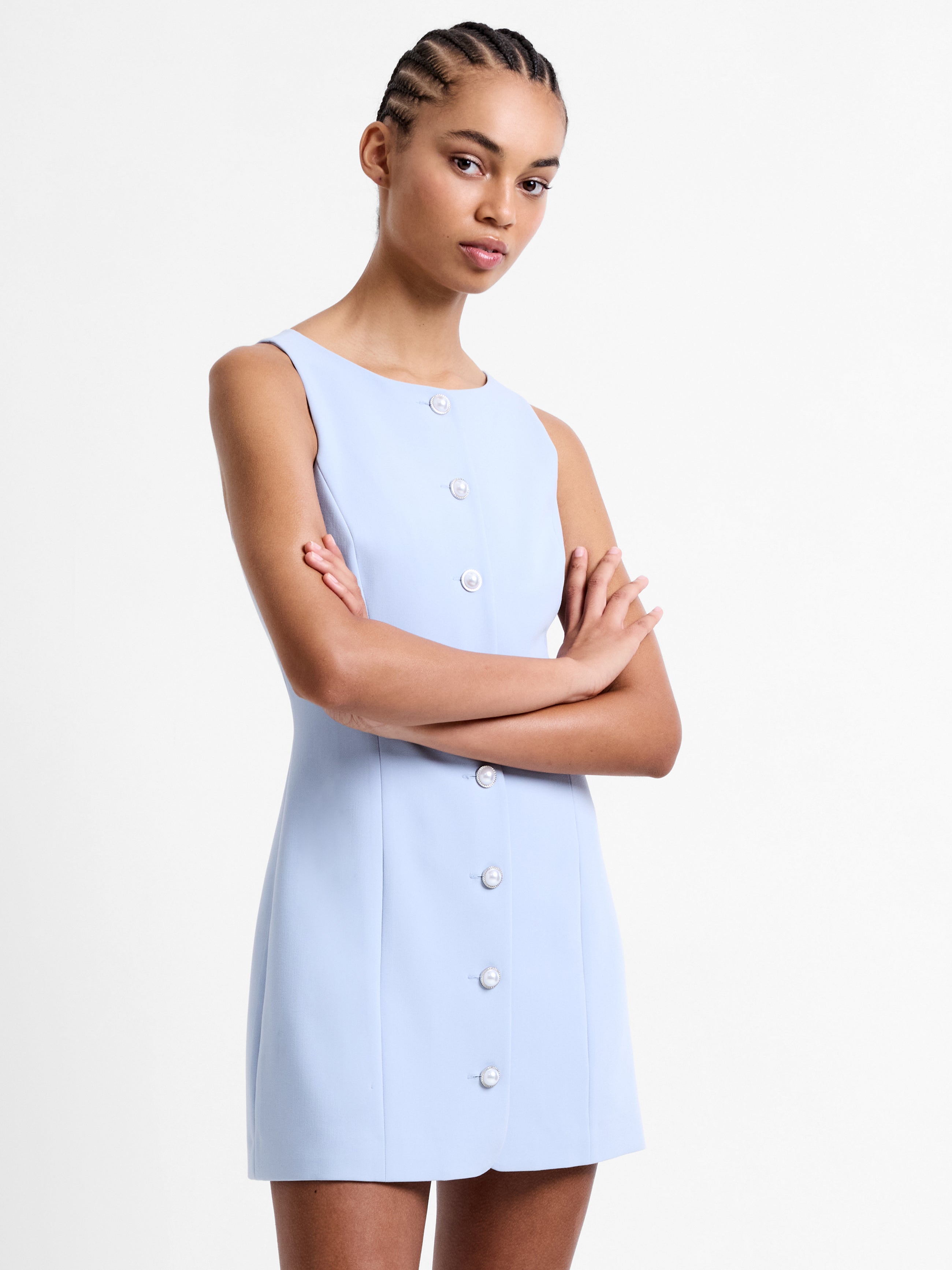 Azra Twill Button Down Mini Dress