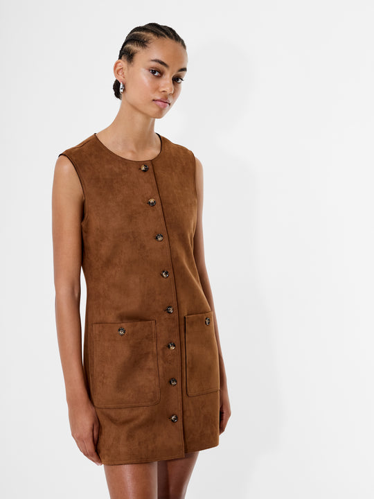 Lany Suedette Sleeveless Mini Dress