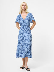 Isla Lizzie Eco Crepe V-Neck Midi Dress
