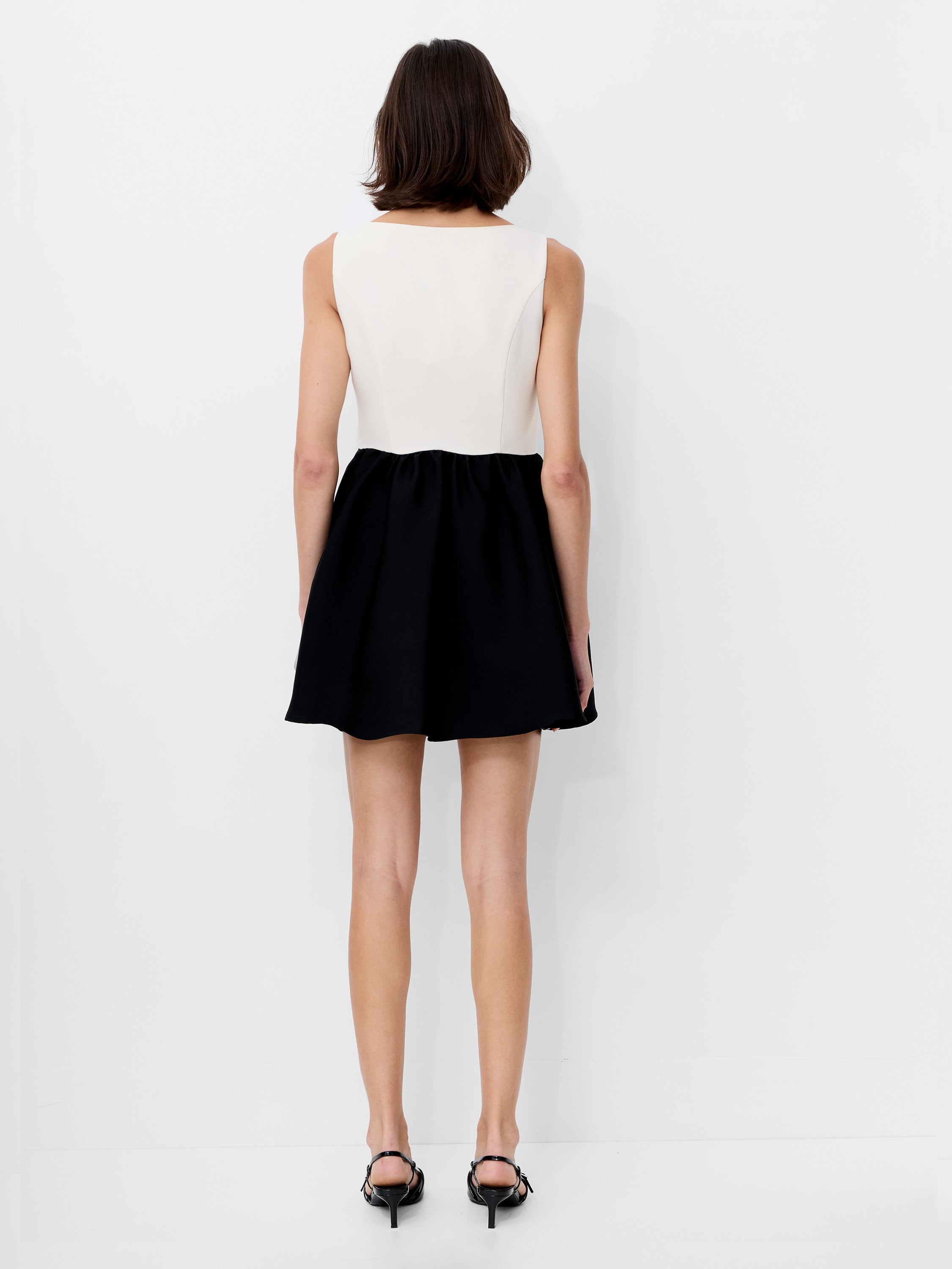 Structured Square Neck Sleeveless Mini Dress