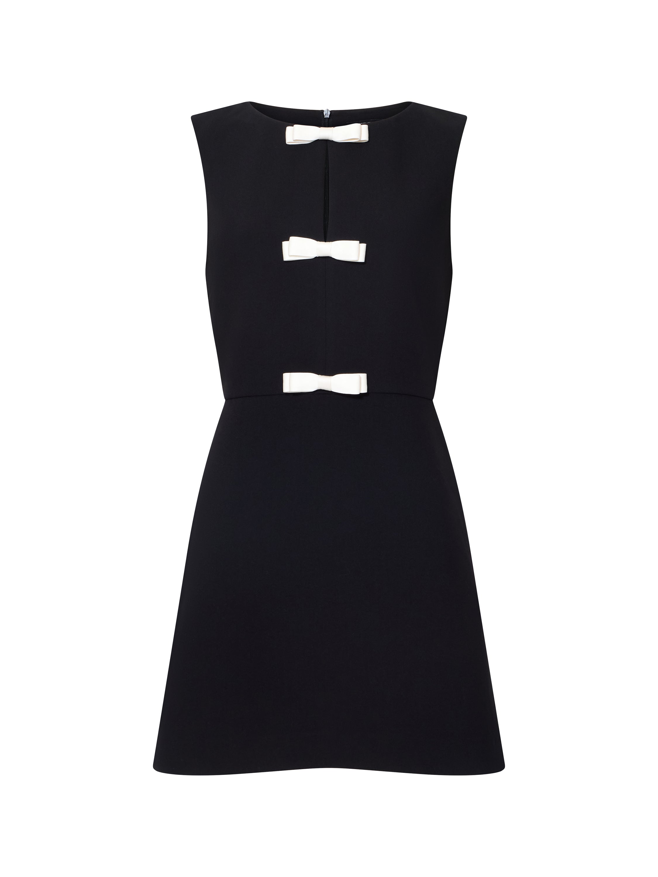 Azra Twill Contrast Satin Bow Mini Dress