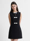 Azra Twill Contrast Satin Bow Mini Dress
