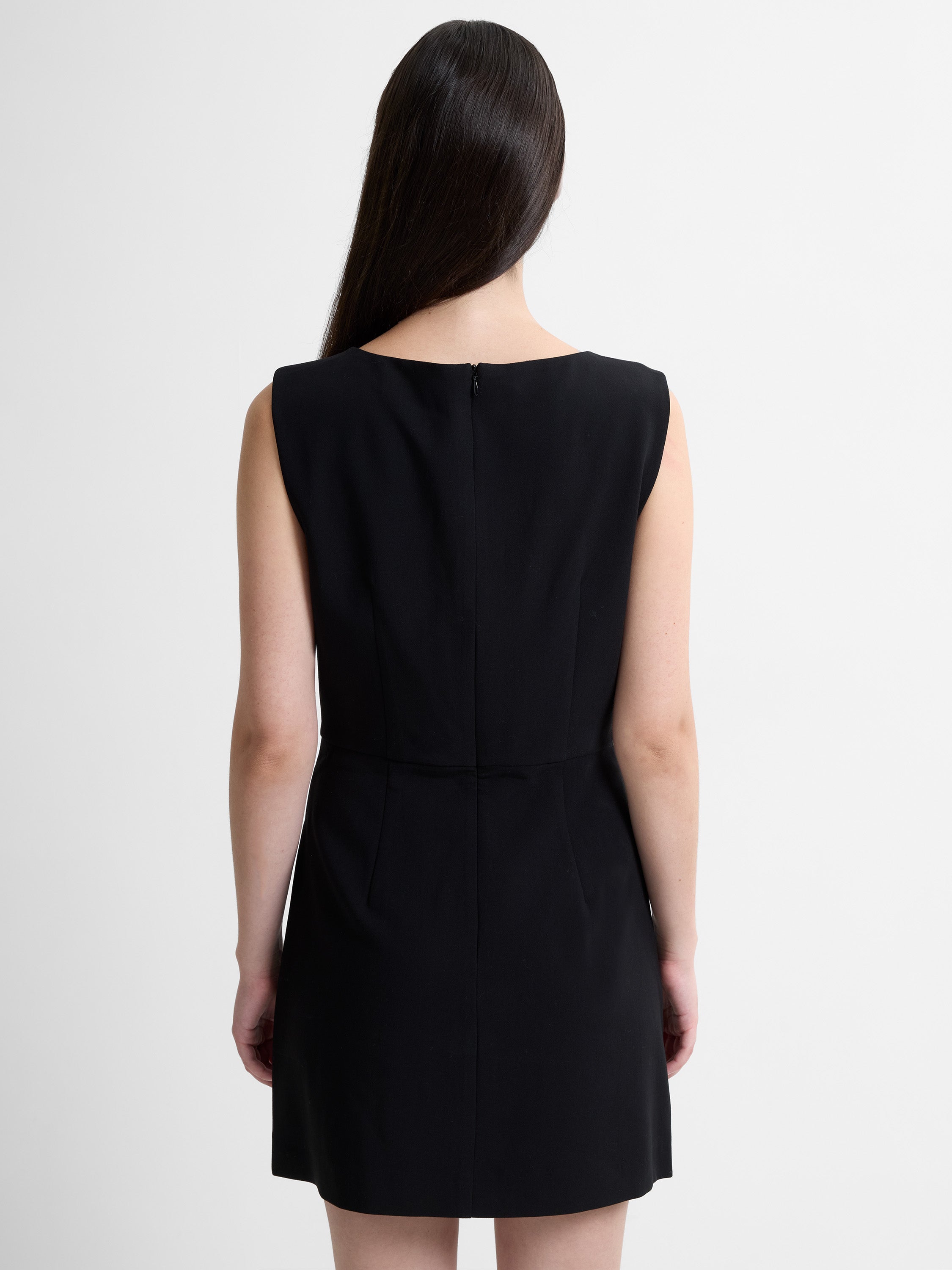 Azra Twill Contrast Satin Bow Mini Dress