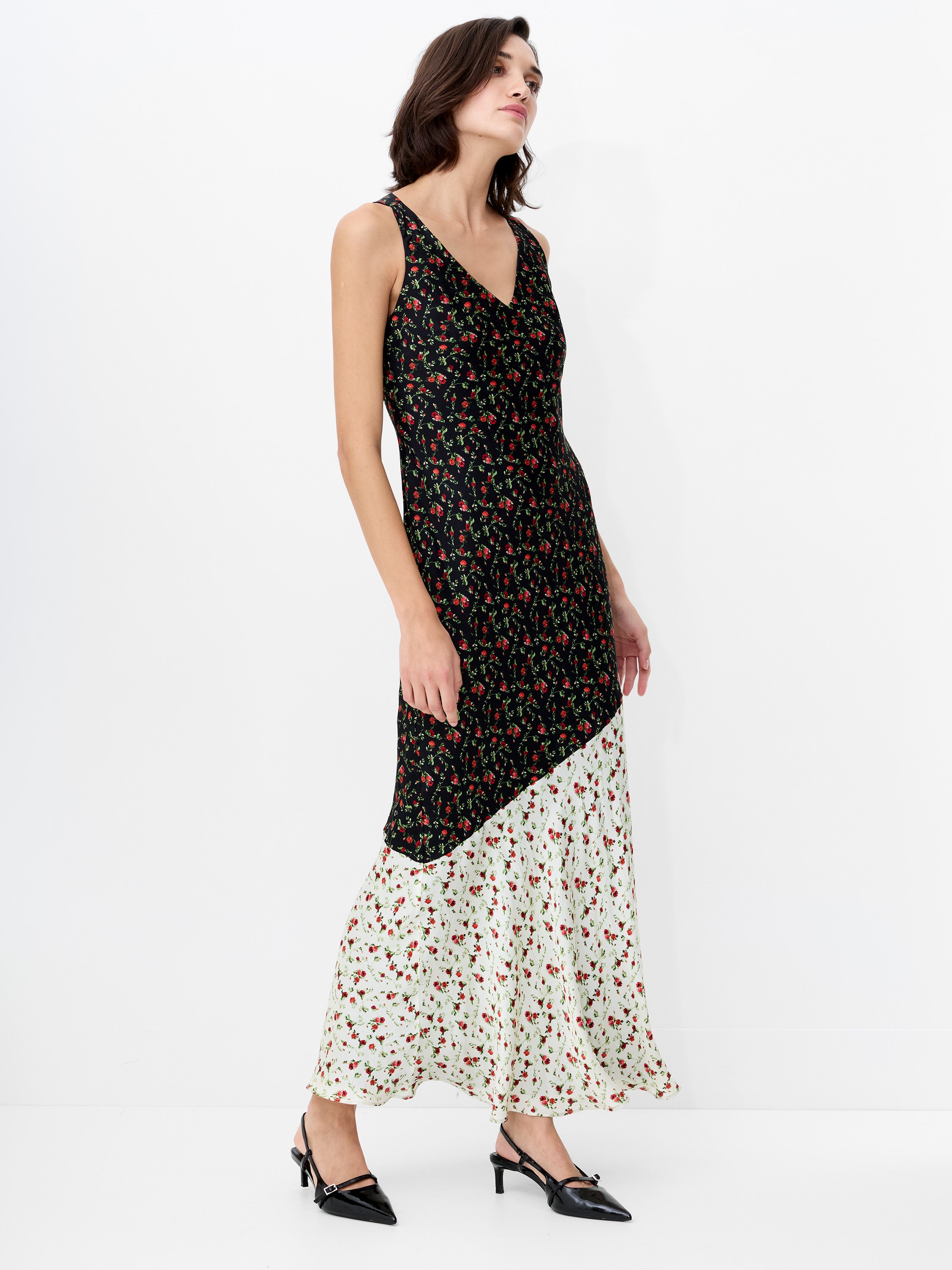 Julia Ditsy Bloom Two Tone Dress