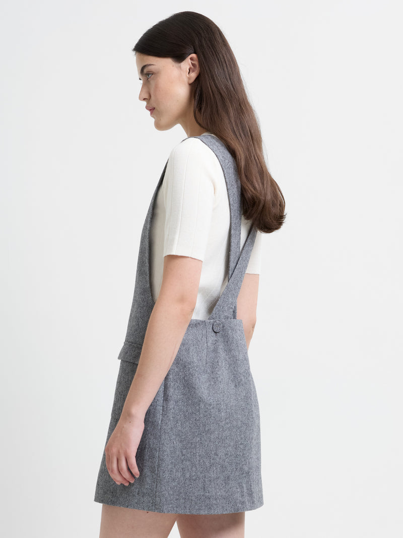 V Neck Pinafore Mini Dress