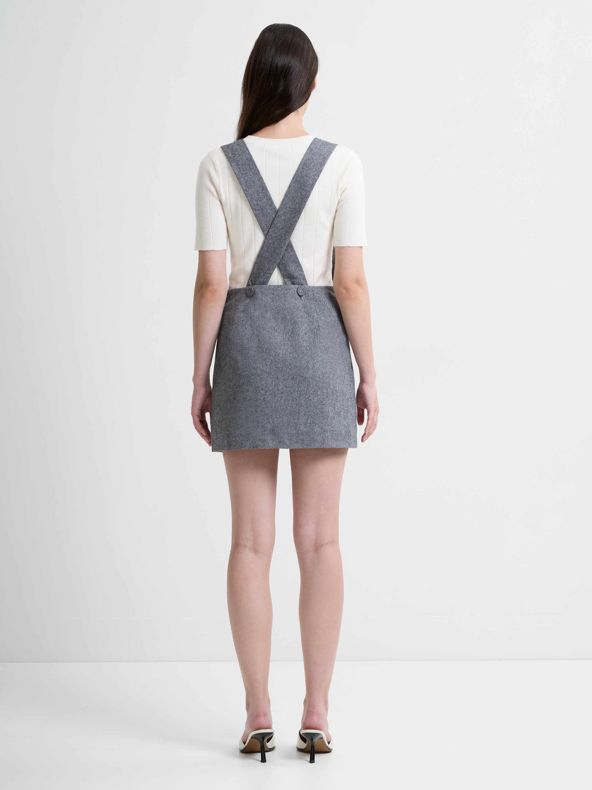 V Neck Pinafore Mini Dress