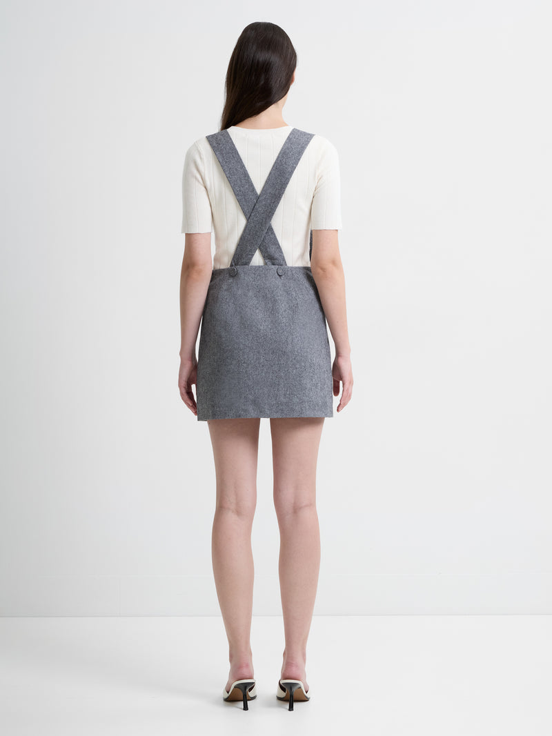 V Neck Pinafore Mini Dress
