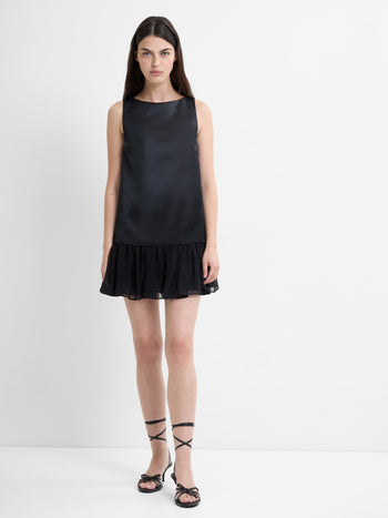 Marina Silky Ruched Hem Mini Dress